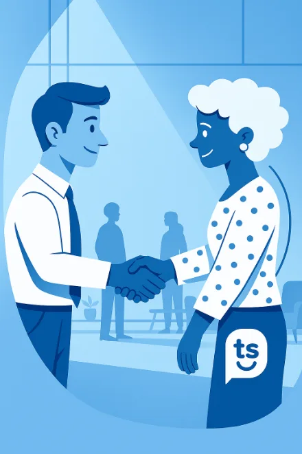 A client hiring a Talk Scout candidate